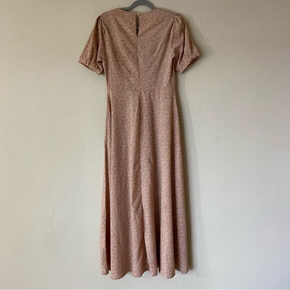 Nasty Gal Maxi Tea Dress Floral Print Button Down Puff Sleeve Size 10 - Picture 8 of 12